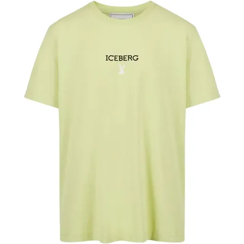 Gelbes T-Shirt mit Logo , Herren, Größe: S - Iceberg - Modalova