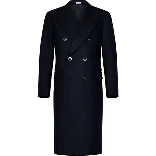 Blue Double-Breasted Wool Cashmere Coat , male, Sizes: M, S, 3XL, XL - Boglioli - Modalova