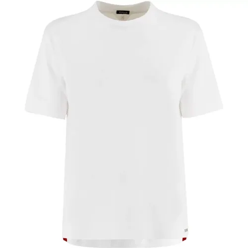 Weiße T-Shirt mit Logo-Tag , Damen, Größe: S - Kiton - Modalova