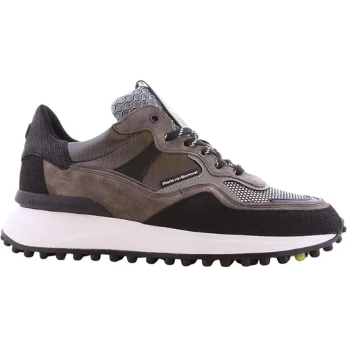 Herren Schuhe Sport Sneaker Combi Leder Textile 09 Dark Grey - Van Bommel - Modalova