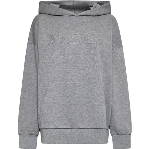 Sweater Hoodie in Mittelgrau Melange , Damen, Größe: M - Max Mara - Modalova