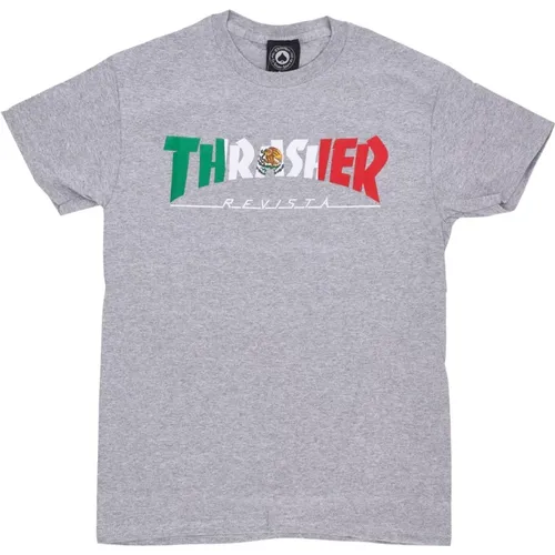 Mexico Revista Tee Graues Herren T-Shirt , Herren, Größe: M - Thrasher - Modalova