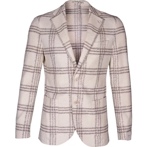 Wool Check Blazer, Regular Fit, Made in Italy , male, Sizes: M, L, XL - L.b.m. 1911 - Modalova