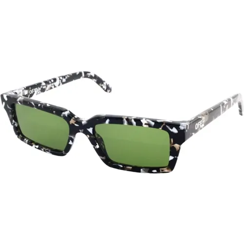 Warren Sunglasses Green Havana Frame , unisex, Sizes: 54 MM - Off White - Modalova