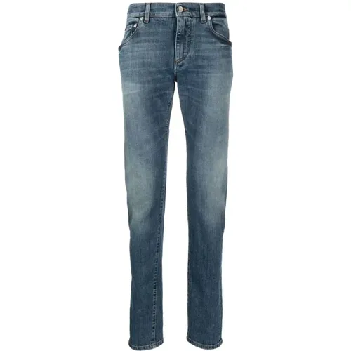 Slim-Fit Jeans with Fly-Covered Zipper , male, Sizes: XL - Dolce & Gabbana - Modalova