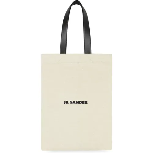 Canvas Tote Bag mit Lederdetails , Herren, Größe: ONE Size - Jil Sander - Modalova