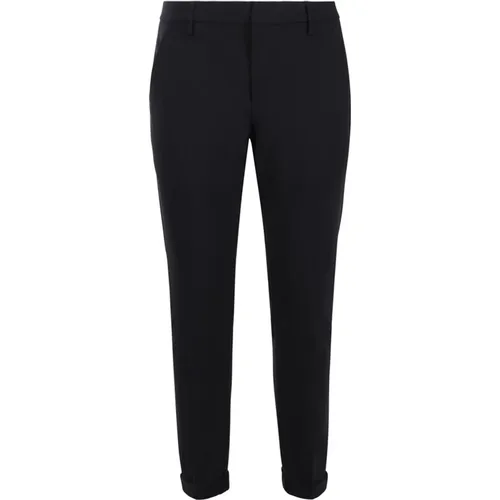 Wool Slim Trousers Zip Closure , male, Sizes: W34, W38, W33, W32, W36, W31, W40 - Dondup - Modalova