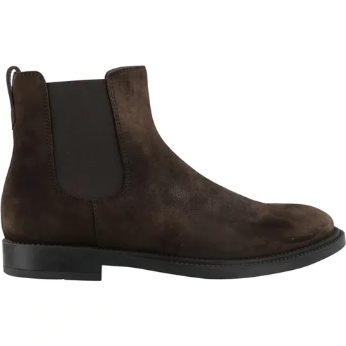 Suede Ankle Boots with Embossed Monogram , male, Sizes: 7 UK, 7 1/2 UK, 9 UK, 8 UK - TOD'S - Modalova