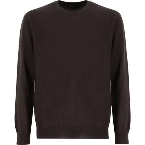 Cashmere Crew-Neck Knitted Sweater , male, Sizes: 5XL, L, XL, 3XL, 2XL, 4XL - Drumohr - Modalova