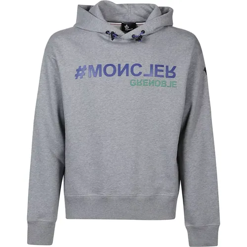Grauer Sweatshirt , Herren, Größe: M - Moncler - Modalova