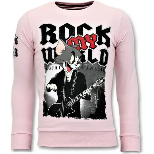 Luxus Pullover - Rock My World Cat , Herren, Größe: S - Local Fanatic - Modalova