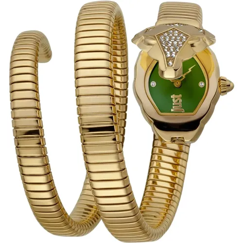 Gold Finish Edelstahl Uhr , Damen, Größe: ONE Size - Just Cavalli - Modalova