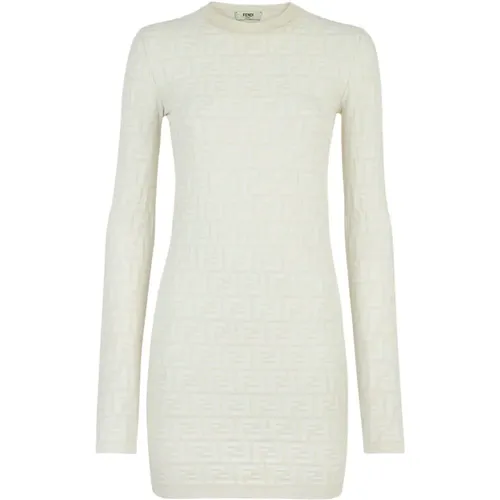 Elegant Long-Sleeved Dress , female, Sizes: 2XS, L, S, M - Fendi - Modalova