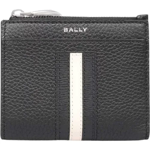 Streifen Leder Geldbörse mit Druckknopf , Herren, Größe: ONE Size - Bally - Modalova