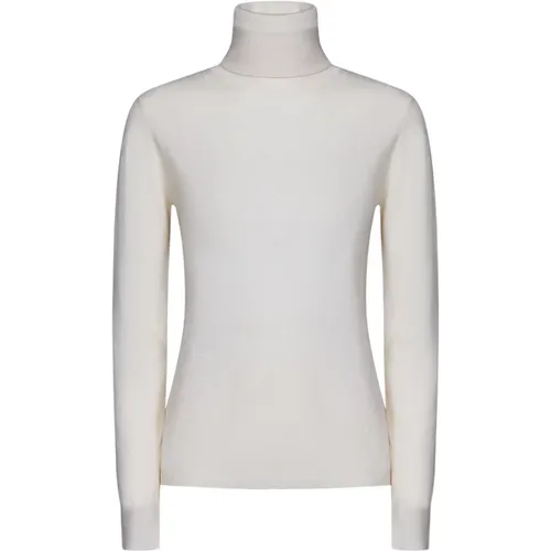 Weißer gerippter Rollkragenpullover , Damen, Größe: XL - Max Mara - Modalova