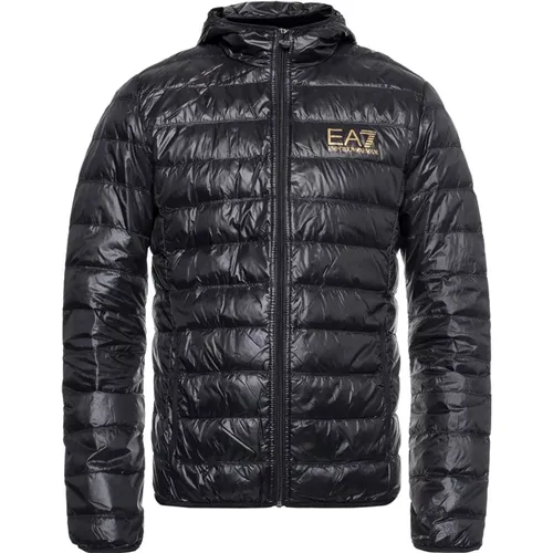 Hooded quilted down jacket , male, Sizes: 3XL - Emporio Armani EA7 - Modalova