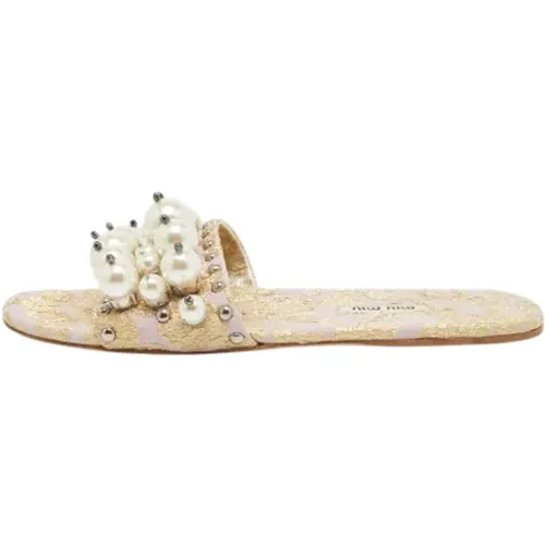 Pre-owned Stoff flats - Miu Miu Pre-owned - Modalova