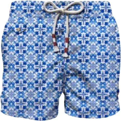 Men's Beach Shorts Micro Pattern , male, Sizes: S - MC2 Saint Barth - Modalova