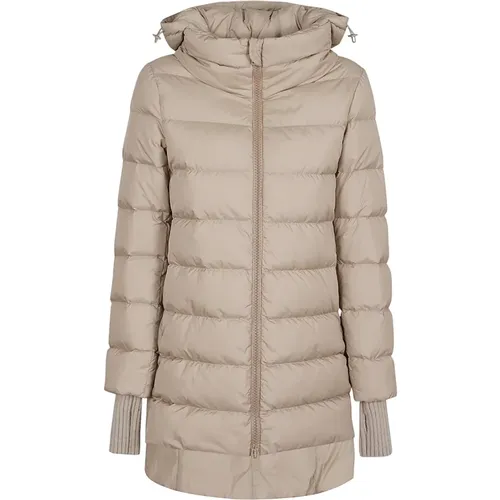 Quilted Down Jacket Nude & Neutrals , female, Sizes: S - Herno - Modalova