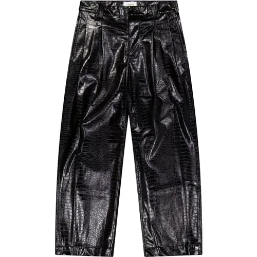 Eco Leather Double Pence Crocodile Print Trousers , male, Sizes: L, S, M - Laneus - Modalova