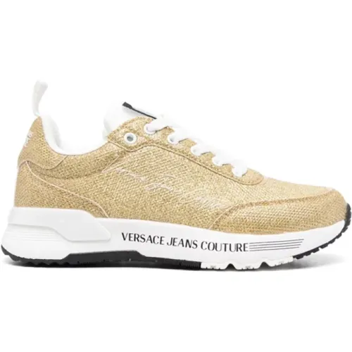 Gold Metallic Low Top Sneakers - Versace Jeans Couture - Modalova