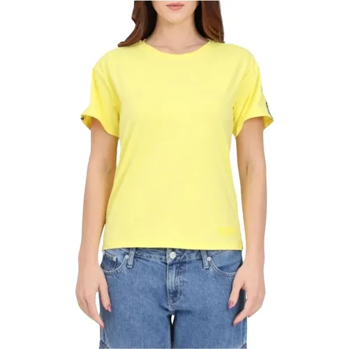 Damen T-Shirt mit Seitenstreifen , Damen, Größe: S - Moschino - Modalova