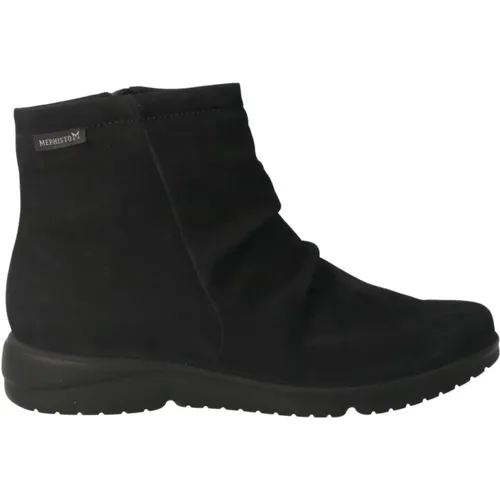 Schwarzer Stiefelette mit Reißverschluss , Damen, Größe: 39 1/2 EU - mephisto - Modalova