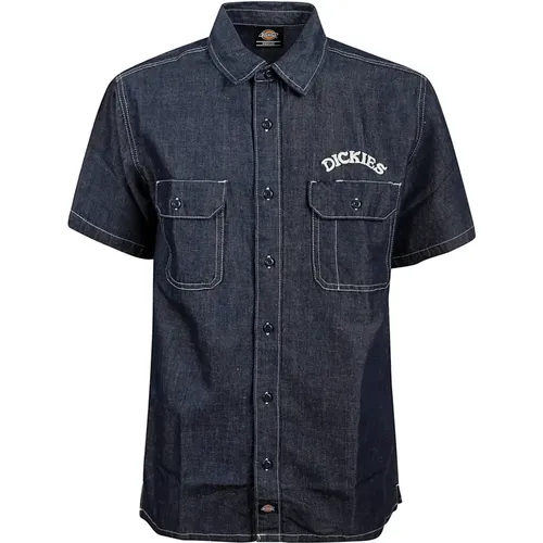 Denim Wash Shirt with Logo Detail , male, Sizes: S, XS, XL - Dickies - Modalova