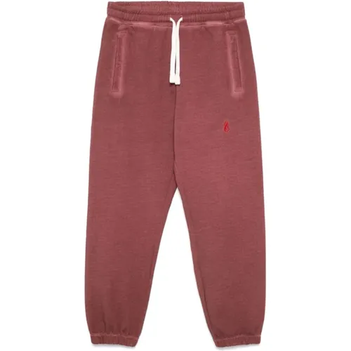 Rote Baumwoll-Sweatpants mit gesticktem Logo , Herren, Größe: M - VISION OF SUPER - Modalova