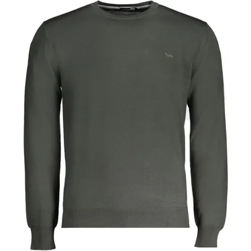 Grüner Wollpullover mit Logo-Stickerei , Herren, Größe: 2XL - Harmont & Blaine - Modalova