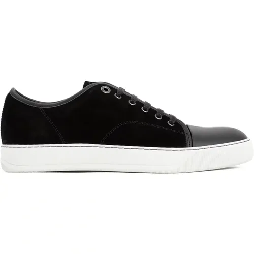 Sneakers with Leather Accents , male, Sizes: 7 UK, 8 UK, 9 UK, 11 UK, 10 UK - Lanvin - Modalova