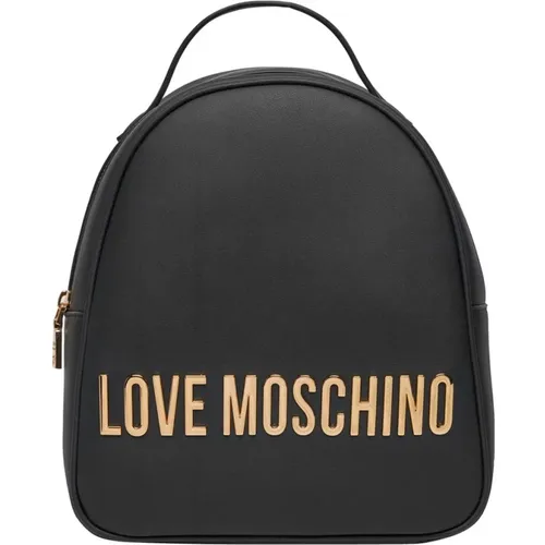 Schwarzer Rucksack aus Kunstleder , Damen, Größe: ONE Size - Love Moschino - Modalova