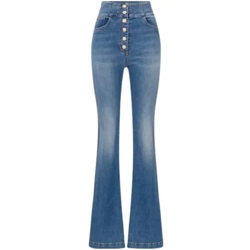 High-Waist Palazzo Jeans , Damen, Größe: W29 - Elisabetta Franchi - Modalova