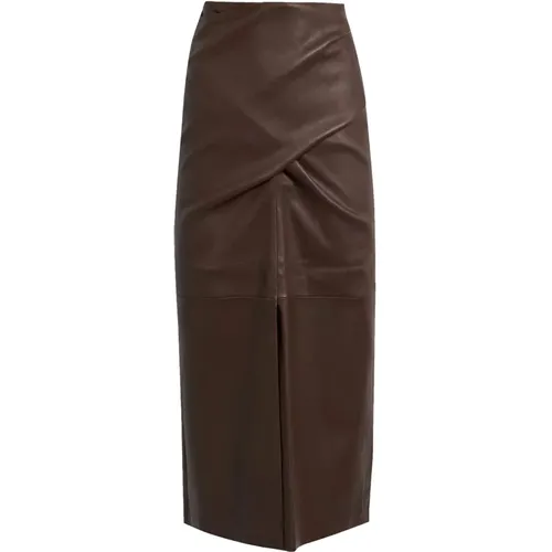 Leather Double-Breasted Midi Skirts , female, Sizes: S - BRUNELLO CUCINELLI - Modalova