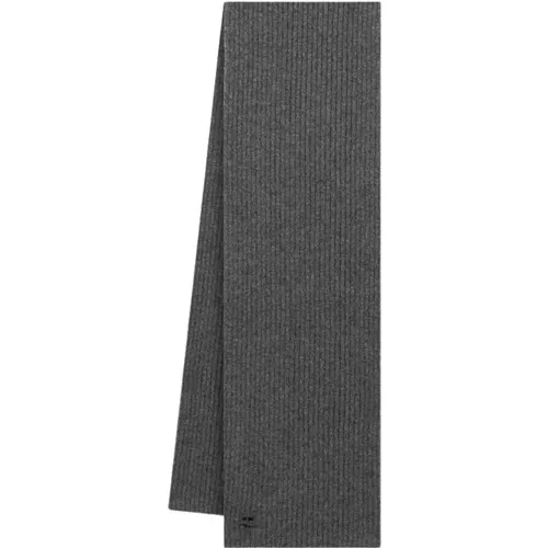 Ribbed Wool Scarf - Grey , male, Sizes: ONE SIZE - Courrèges - Modalova