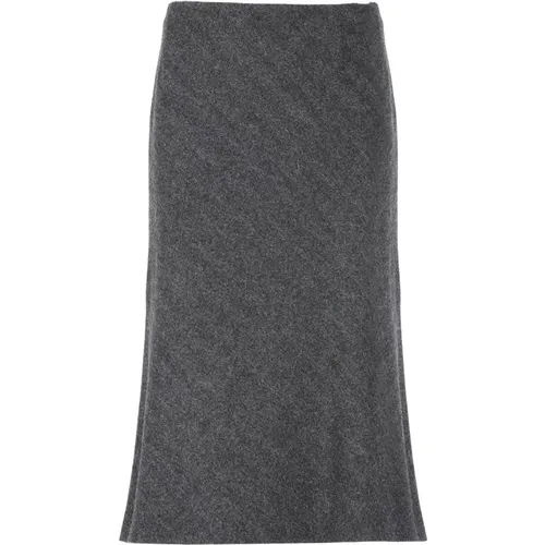 Dark Grey Wool A-Line Skirt , female, Sizes: S, XS - Maison Margiela - Modalova