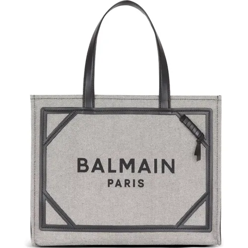 Canvas Logo Shopper Bag , female, Sizes: ONE SIZE - Balmain - Modalova
