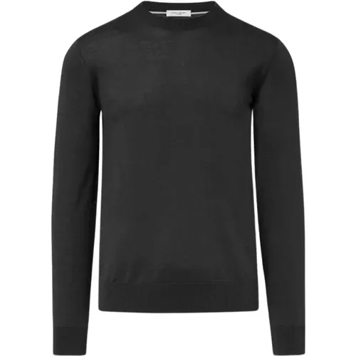 Seiden Baumwolle Rundhals Pullover , Herren, Größe: XL - Paolo Pecora - Modalova