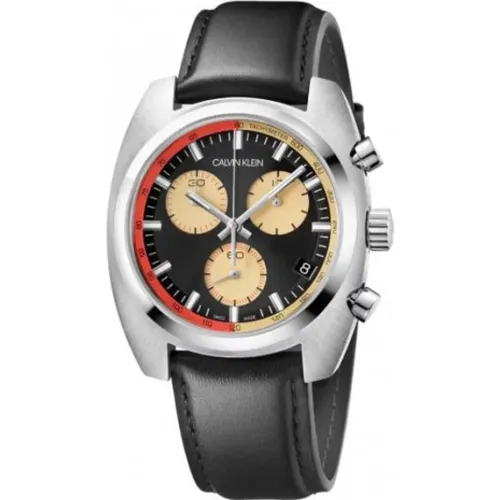 Fashionable Quartz Watch with Dial and Leather Strap , female, Sizes: ONE SIZE - Calvin Klein - Modalova