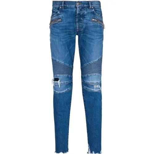 Ribbed slim jeans , male, Sizes: W32, W30 - Balmain - Modalova