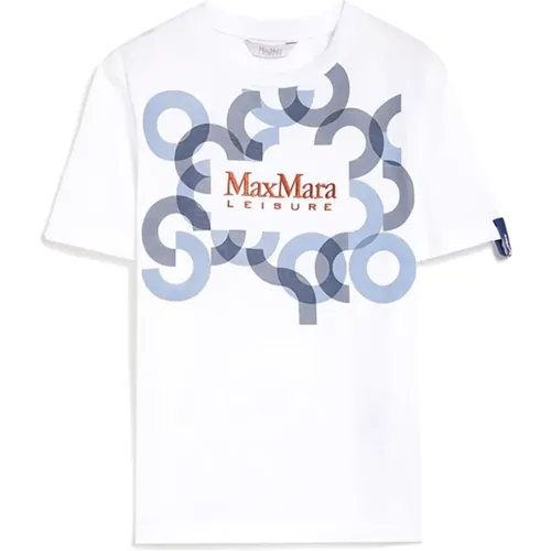 Obliqua Kurzarm Jersey T-Shirt , Damen, Größe: L - Max Mara - Modalova