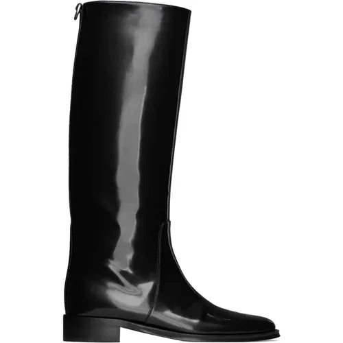 Stilvolle Schwarze Leder Stiefeletten,Hunt Lederstiefel - Saint Laurent - Modalova