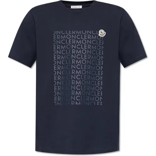 T-Shirt mit Logo , Herren, Größe: M - Moncler - Modalova