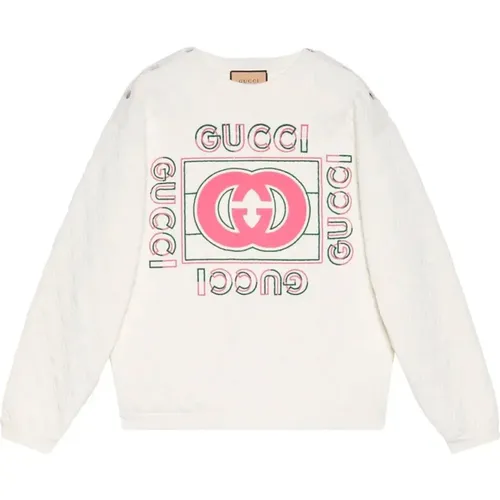 Vintage Logo Quilted Sweatshirt , female, Sizes: M, S - Gucci - Modalova