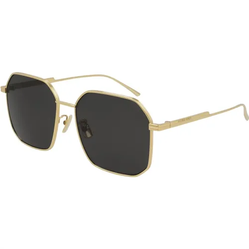 Gold/Grey Sunglasses , female, Sizes: 58 MM - Bottega Veneta - Modalova