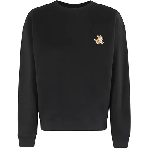 Fox Patch Comfort Sweatshirt , Damen, Größe: S - Maison Kitsuné - Modalova