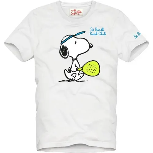 Snoopy Padel Club T-shirt , Herren, Größe: L - MC2 Saint Barth - Modalova
