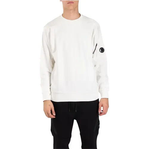 Baumwoll-Crewneck-Sweatshirt mit gesticktem Logo , Herren, Größe: S - C.P. Company - Modalova