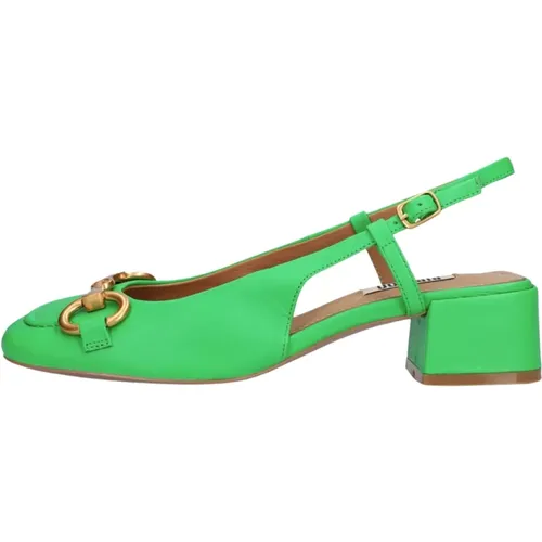 Grüne Sandale mit Eckiger Spitze , Damen, Größe: 36 EU - Bibi Lou - Modalova