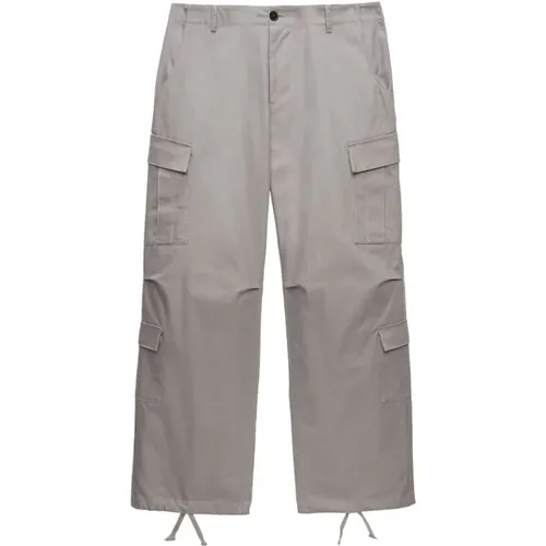 Grey Cargo Drawstring Trousers , male, Sizes: L - Msgm - Modalova